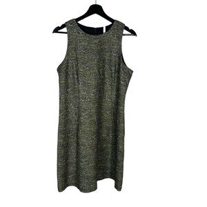 Cop Copine Jasmina Metallic Gold Black Sleeveless Fit Flare Short Dress Large